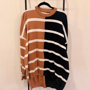 Striped Black and Brown Womens Sweater